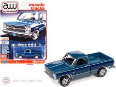 1:64 AutoWorld 1984 Chevrolet Silverado Light Blue Poly with Dark Blue Poly