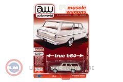 1:64 AutoWorld 1963 Chevy II Nova Station Wagon Ermine White