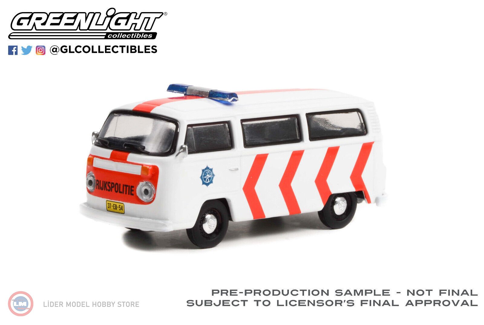 1:64 1975 Volkswagen TYPE 2 MINIBUS POLICE