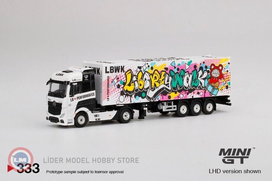 ミニカー MINI GT LBWK Mercedes-Benz Actros 1:64 Mini GT - 1:64 Mercedes Benz Actros With 40FT Container LBWK Kuma